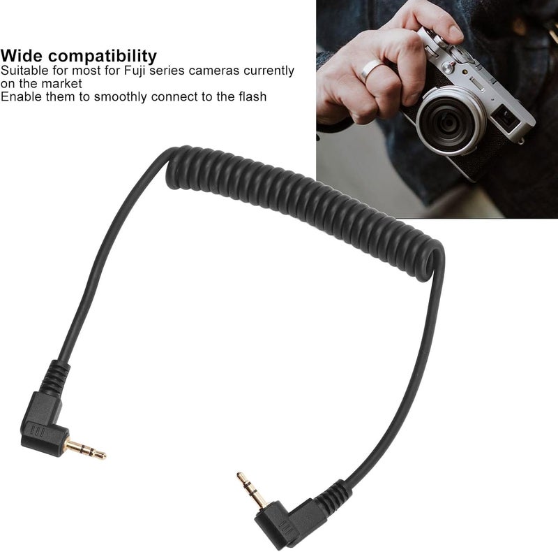 Sanpyl 2.5mm F2 Remote Control Shutter Release Cable Cord, Flash Sync Cable 2.5mm Male to Male Coiled Cord, for GFX X Series Camera 1m - Image 3